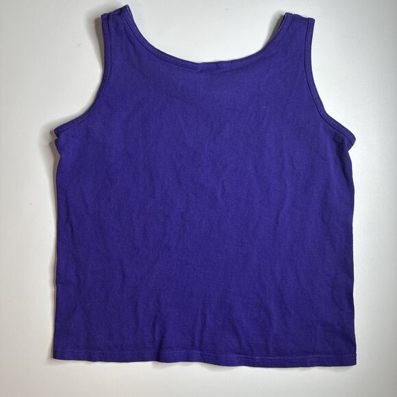 2 Vintage Hanes Her Way Tank Tops Womens M Purple Red Cotton Y2K Basics Comfy - Picture 5 of 11